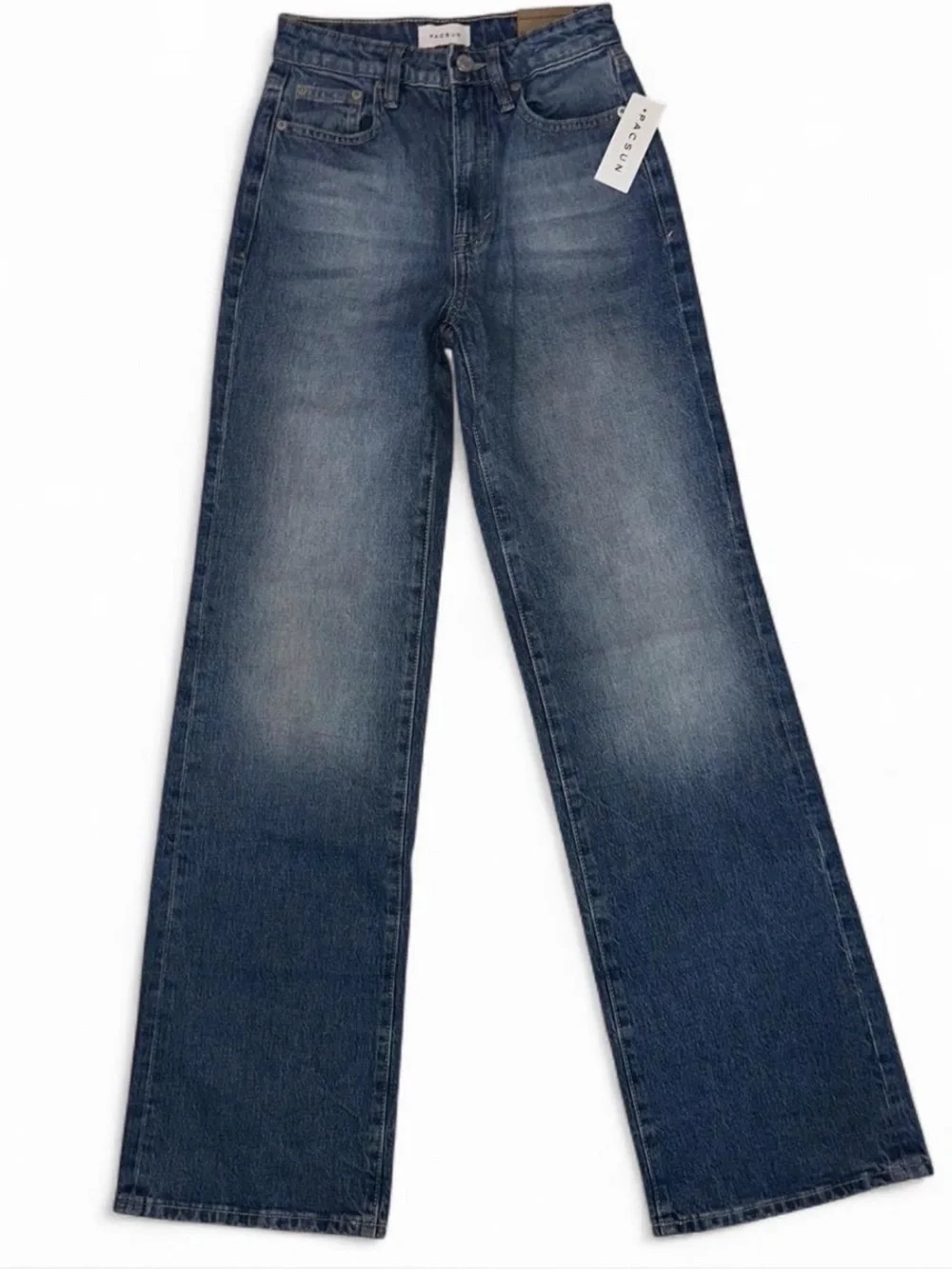 PacSun Wide-Leg High-Rise Jeans in Medium Blue